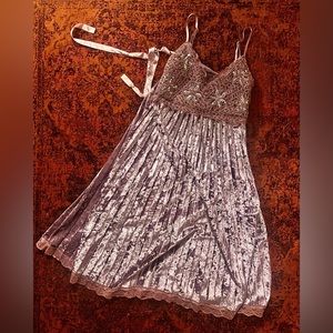 Lavender sequinned and velvet fairy core dress